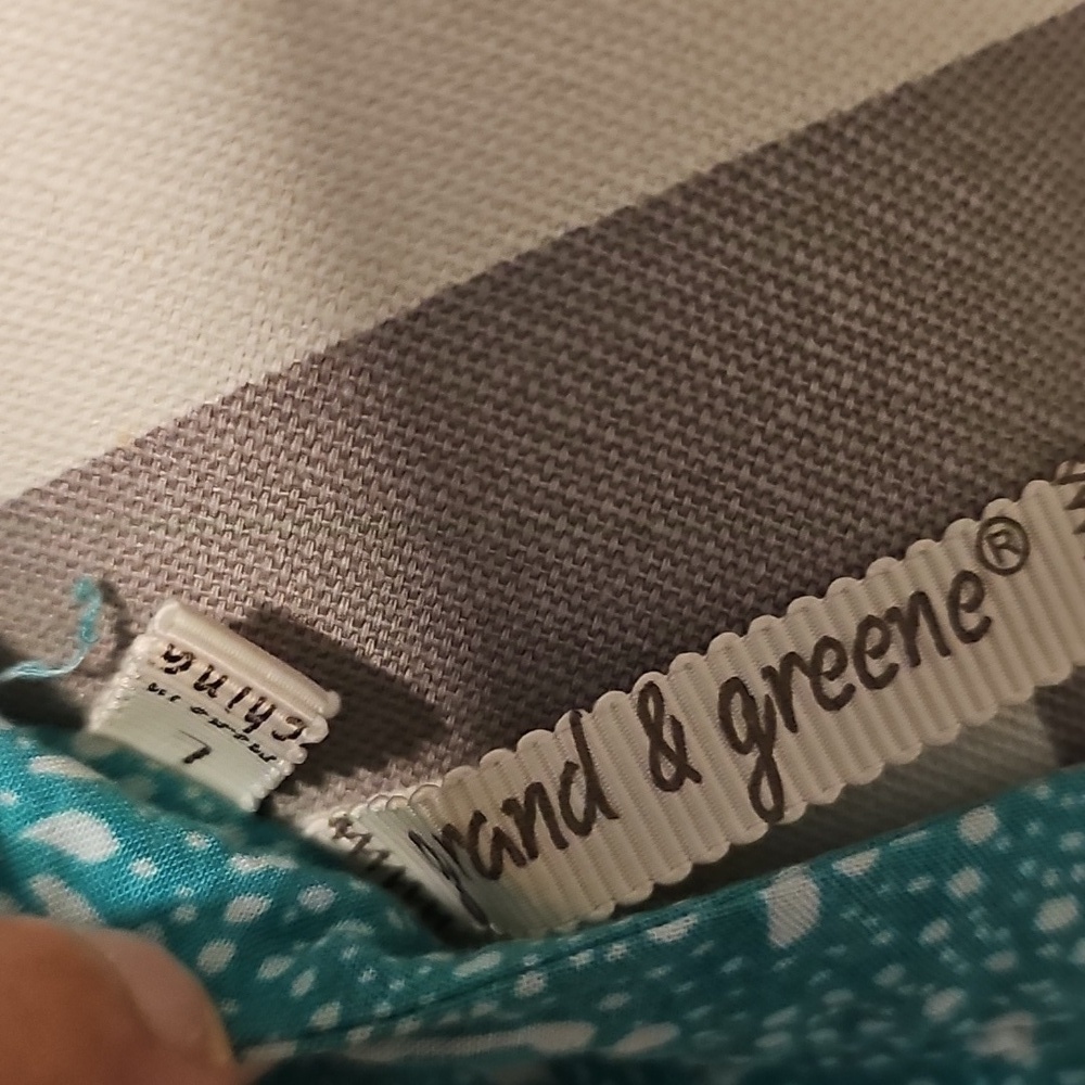 Grand & Greene Turquoise Patterned Casual Shirt Size Large - Picture 5 of 5